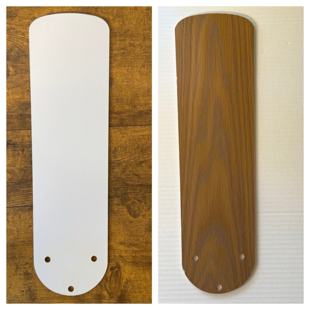 1 Harbor Breeze Replacement Ceiling Fan Blade for 42" White & Wood Grain 2 Sides